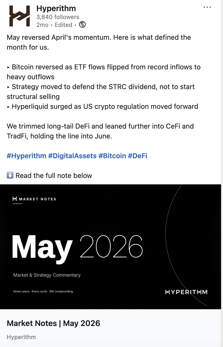 Monthly market report
